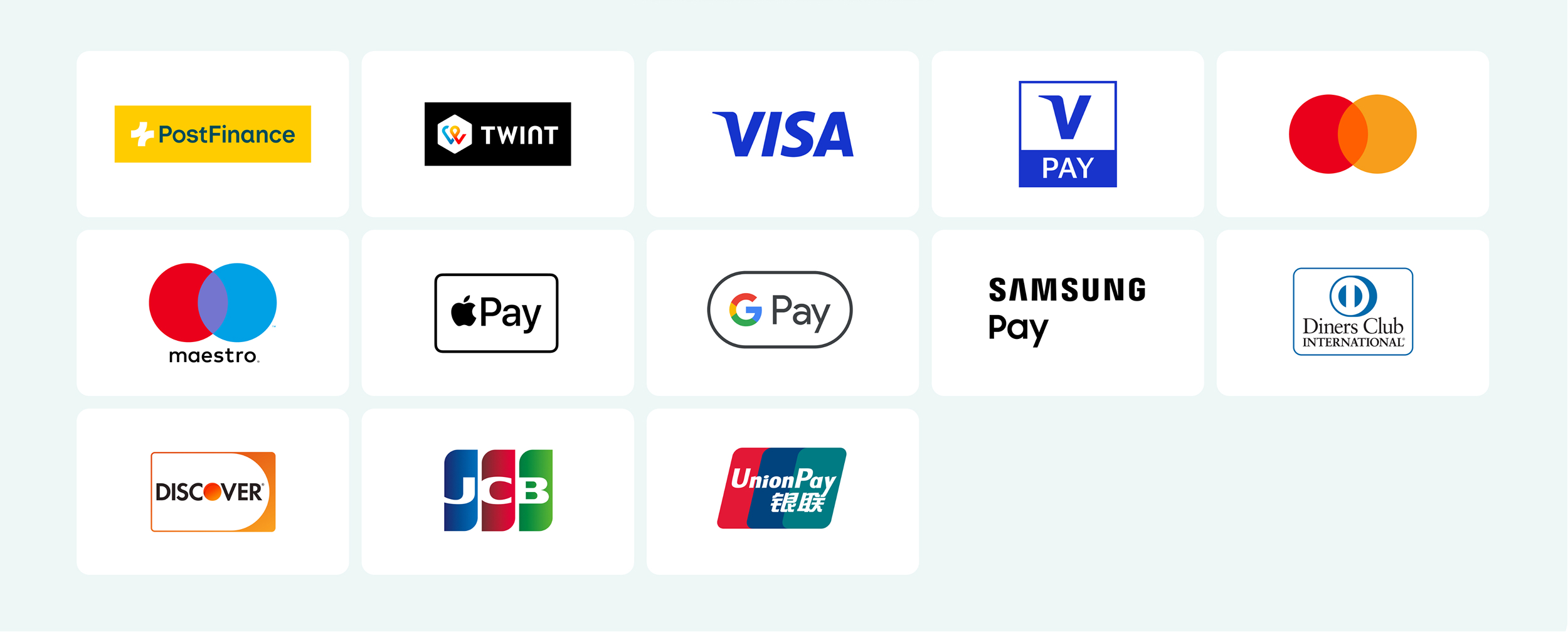 The image shows logos for popular payment methods that you can offer in your business with the POS bundle payment solution. 