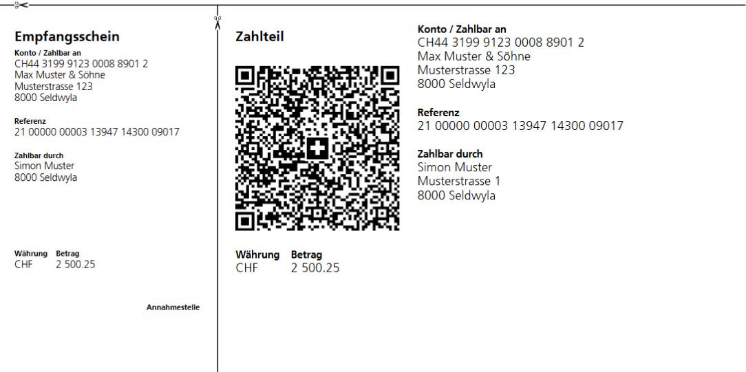 Beispiel Ansicht QR-Rechnung