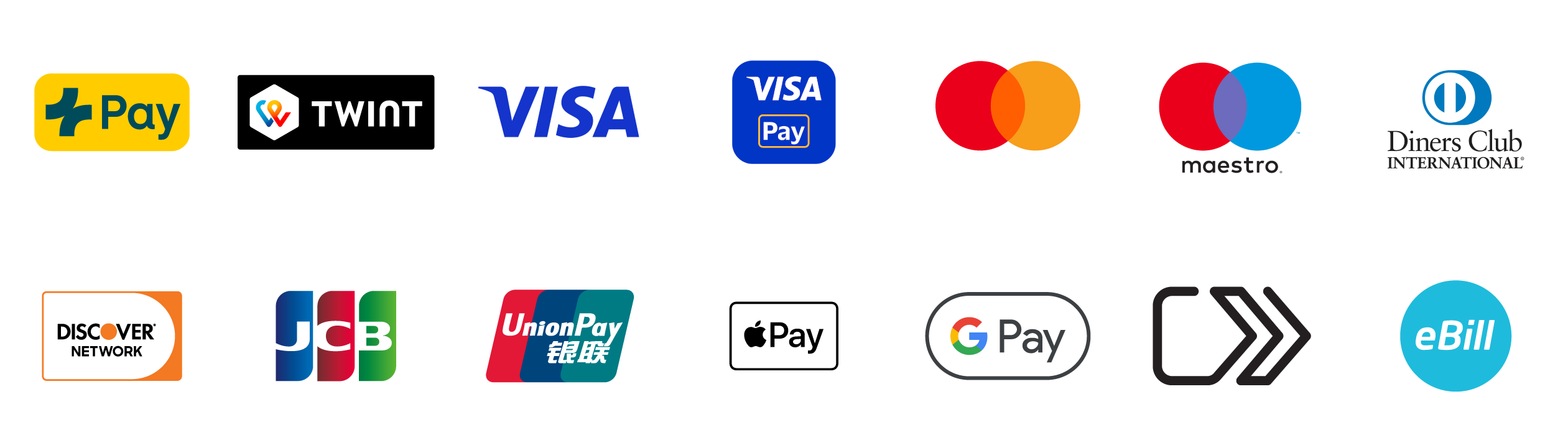 Logos of supported payment methods 
