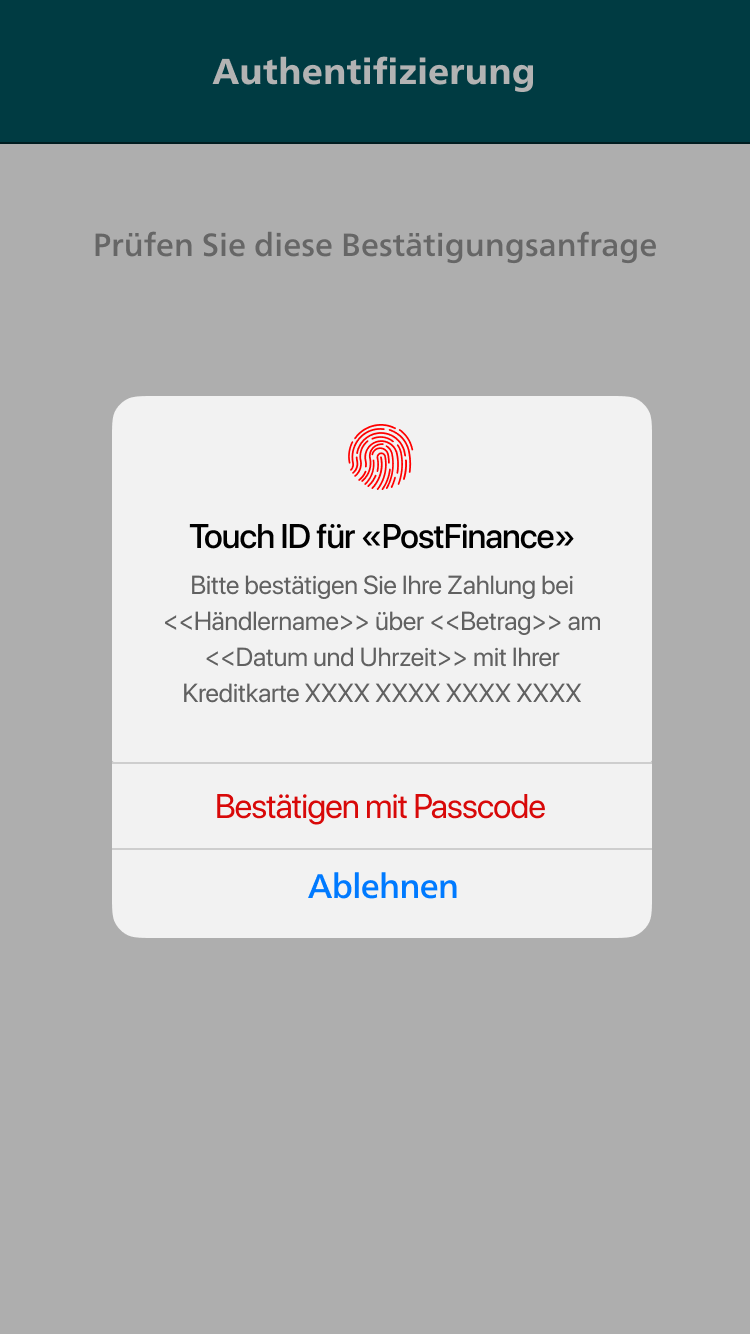 Touch ID für PostFinance