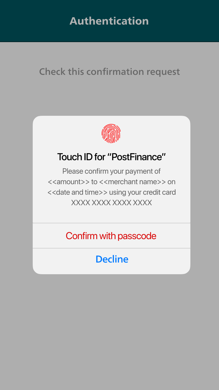 Touch ID for PostFinance