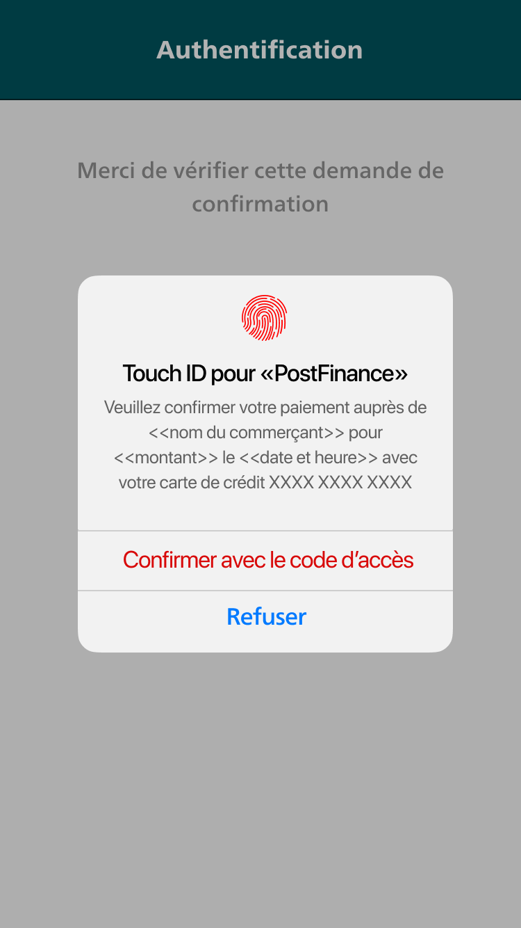 Touch ID pour PostFinance