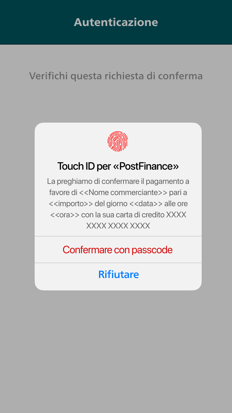 Touch ID per PostFinance