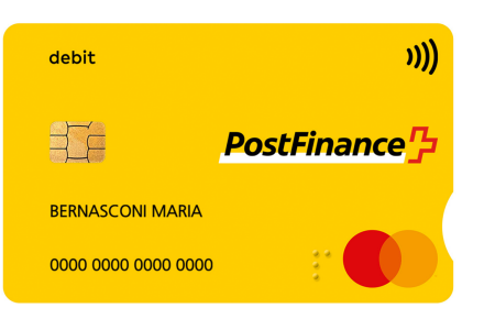 PostFinance Card with Mastercard Logo